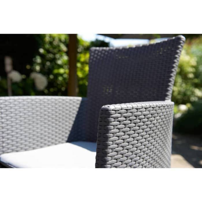 ALLIBERT IOWA Tuinstoel met Woven Rattan-Look - Grijs-2