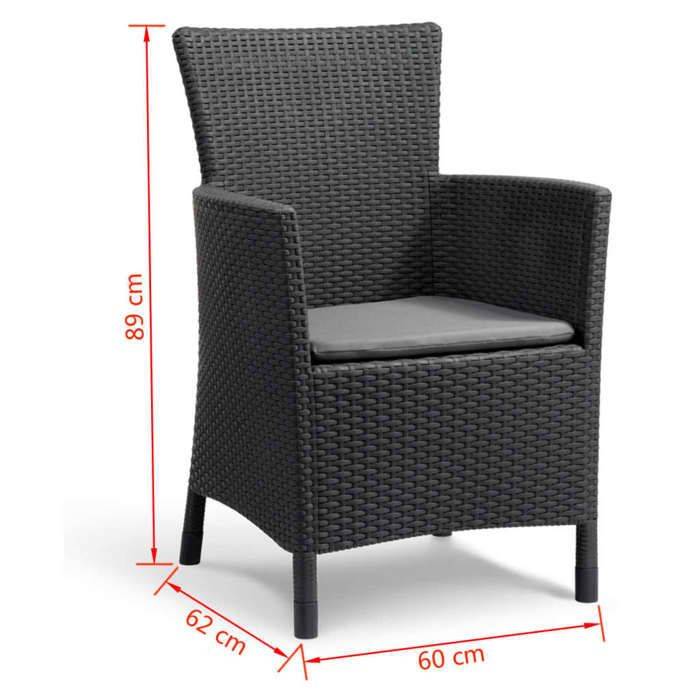 ALLIBERT IOWA Tuinstoel met Woven Rattan-Look - Grijs-3