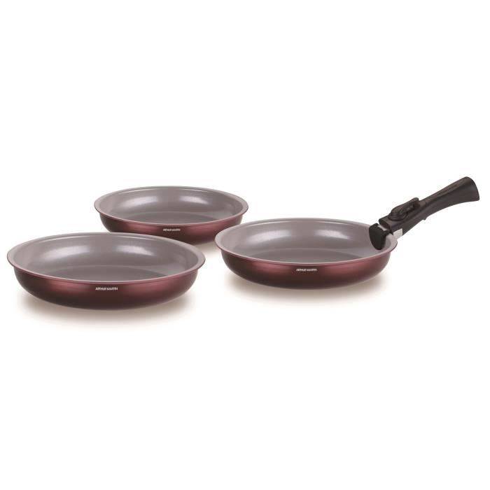 ARTHUR MARTIN Set van 3 Koekenpannen 20/24/28 cm AM8866-1