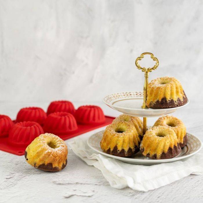 Set van 2 Kougelhopf Mallen met 6 Cavity's - DR OETKER - Flexxibel Love - 30 x 18 cm-1