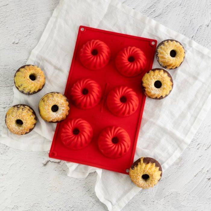 Set van 2 Kougelhopf Mallen met 6 Cavity's - DR OETKER - Flexxibel Love - 30 x 18 cm-3