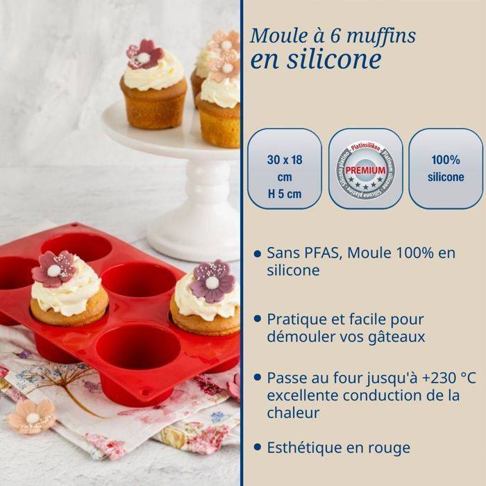 Dr. Oetker Set van 2 Muffinvormen met 6 Holtes - Flexxibel Love - 30 x 18 cm-1