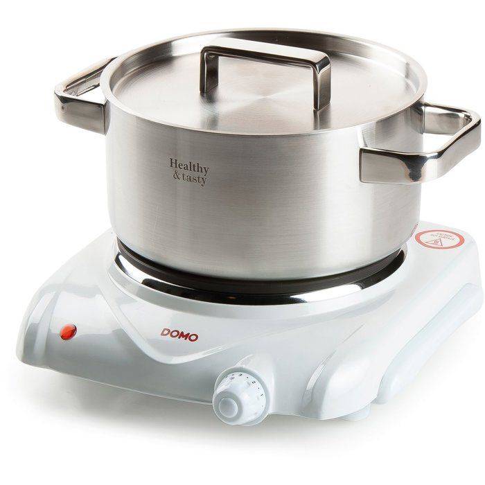 DOMO DO309KP Vrijstaande Gietijzeren Kookplaat - 1500W - Wit - 18,5 cm-3