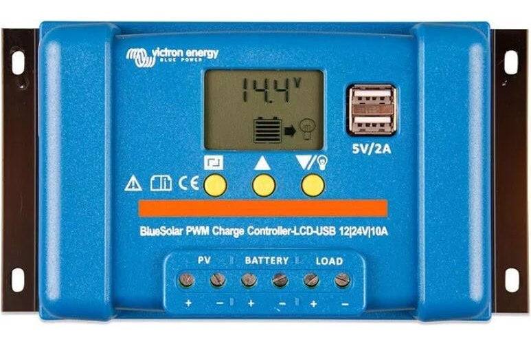 Victron Energy Blue-Solar PWM-LCD&USB Laadregelaar PWM 12 V, 24 V 10 A (SCC010010050)-0