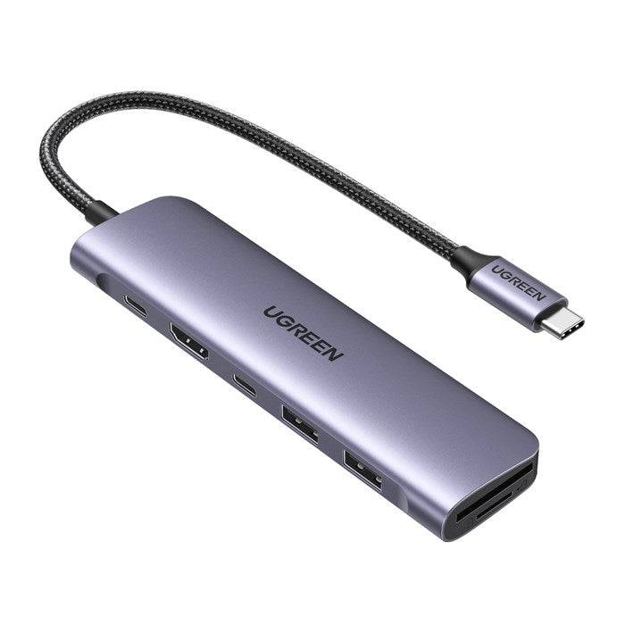 UGREEN CM195 6-in-1 USB-C Adapter HDMI/ 2× USB-A 3.0/ SD Lezer Model 167407-0
