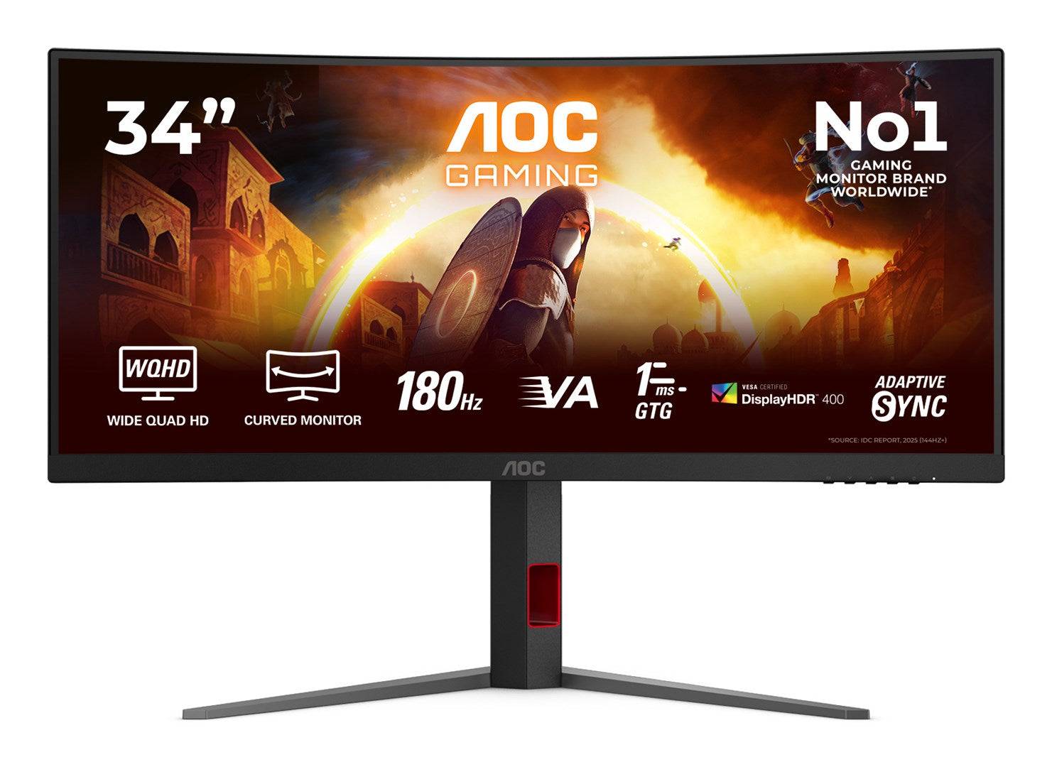 AOC G4 CU34G4CA 34" Wide Quad HD LCD Monitor Zwart/Rood-0