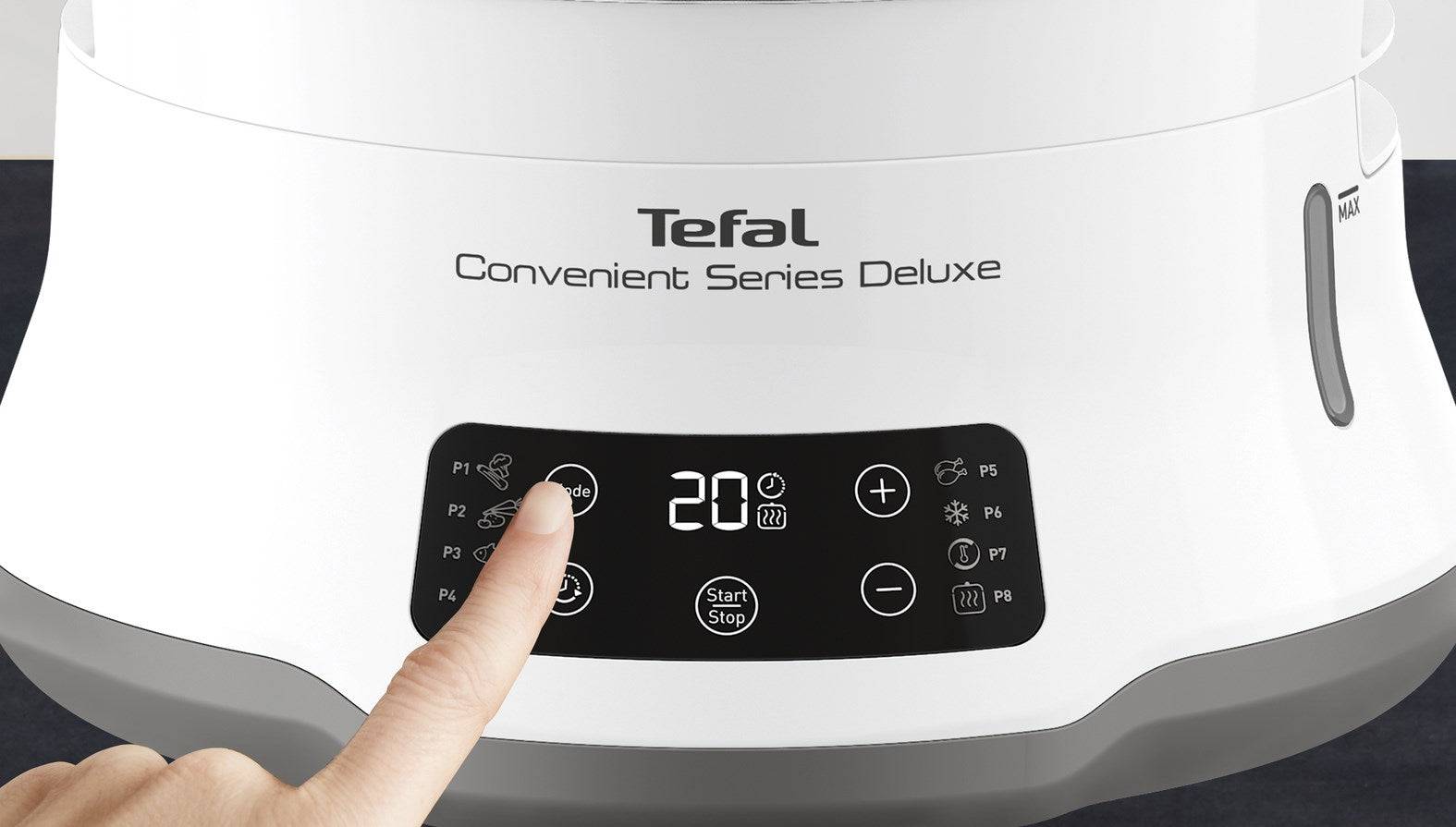 Tefal Convenient Series Deluxe VC502D Stoomkoker 3 Mandjes 900 W RVS, Wit Model: VC502D10-2
