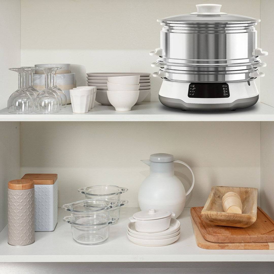 Tefal Convenient Series Deluxe VC502D Stoomkoker 3 Mandjes 900 W RVS, Wit Model: VC502D10-4