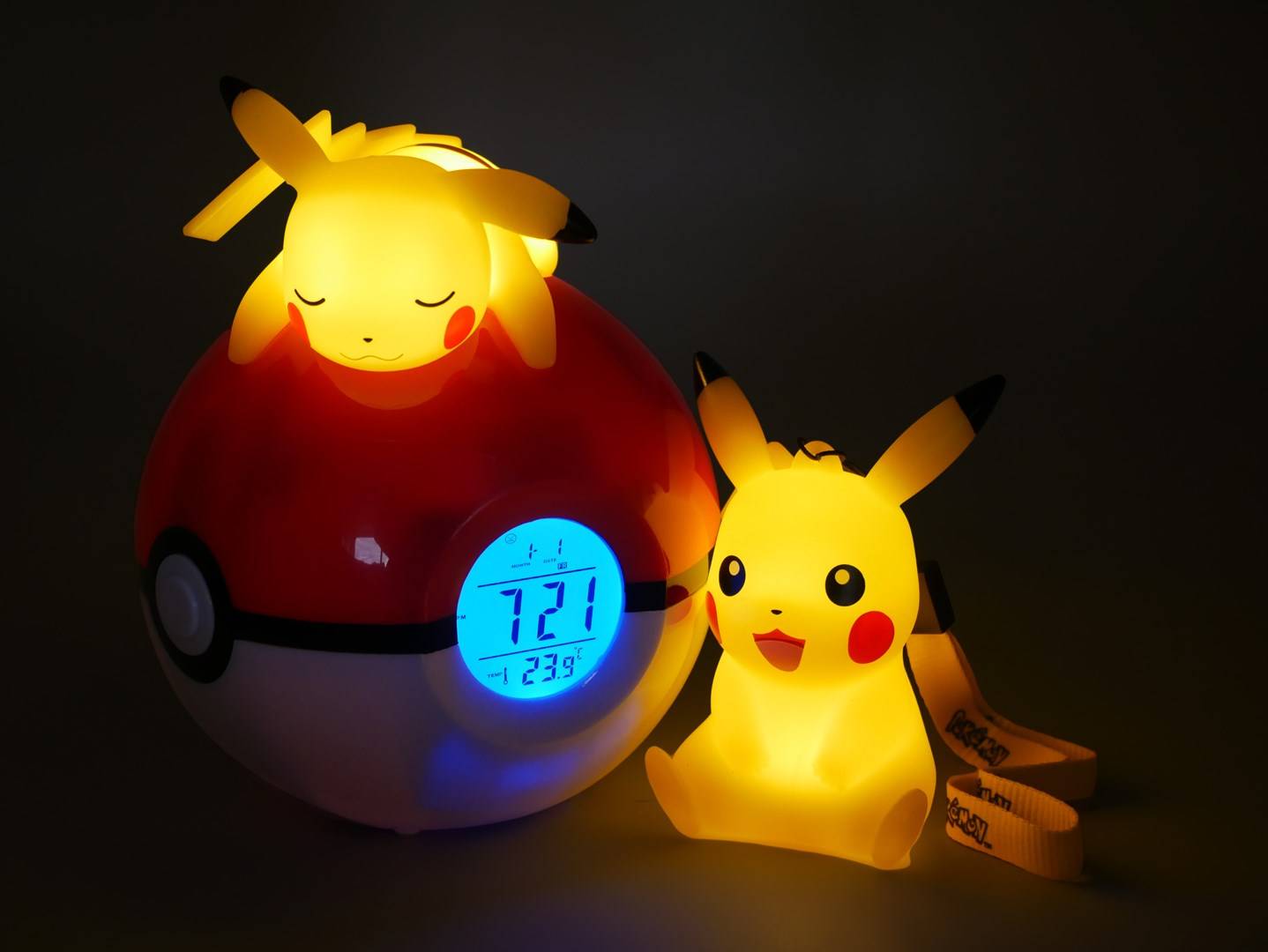 TEKNOFUN Pokémon Lichtgevende Alarmklok & Pikachu 9 cm 811380 Verzamelfiguur-1