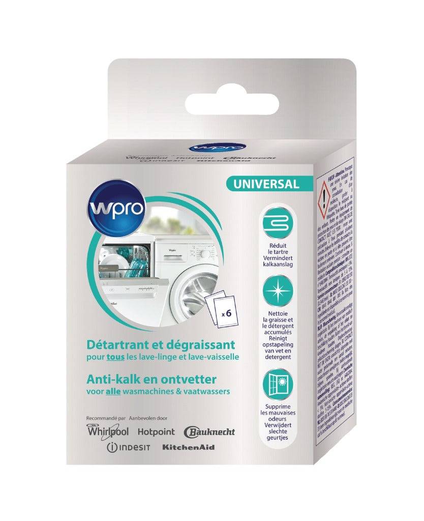 WPRO Ontkalker Vaatwasser/ Wasmachine 300 g - 10 Zakjes-0