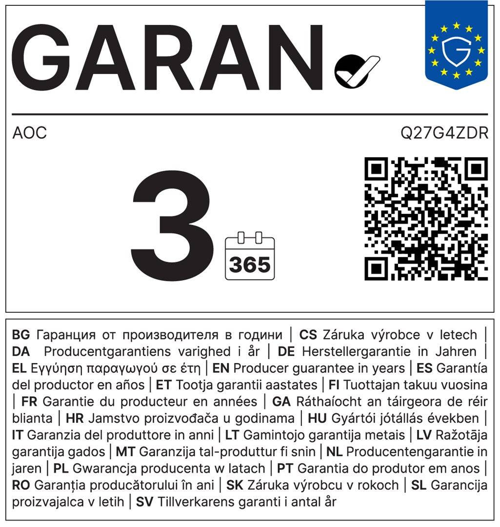 AOC G4 Q27G4ZDR Monitor 67,3 cm 2560 x 1440 pixels QD-OLED Zwart/Rood-4