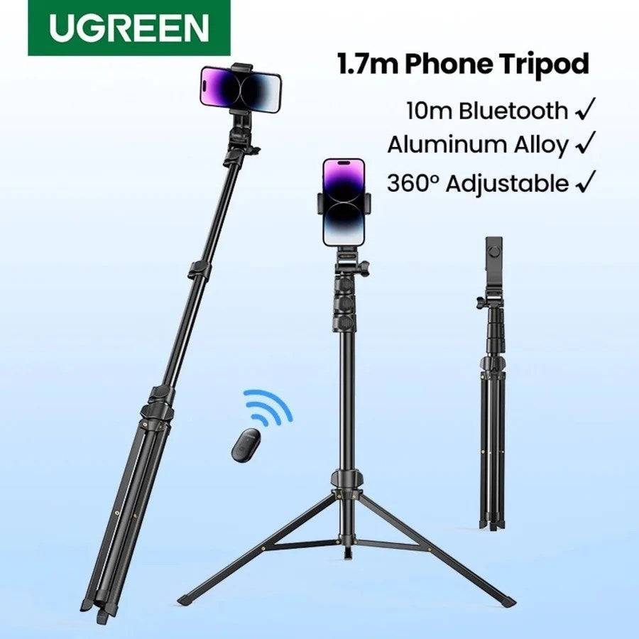 UGREEN LP586 Selfie Stick Statief met Bluetooth Afstandsbediening 1,5 m – Zwart Fotografie en Film Steunen en Handgrepen-3