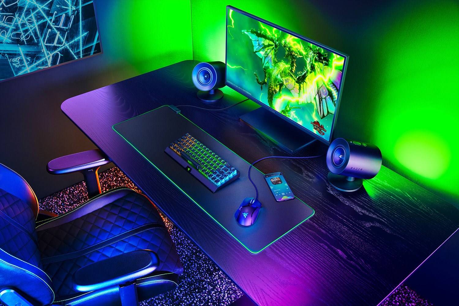 Razer Nommo V2 Full Range Zwarte Bedrade & Draadloze Luidsprekers | Model: RZ05-04750100-R3G1-4