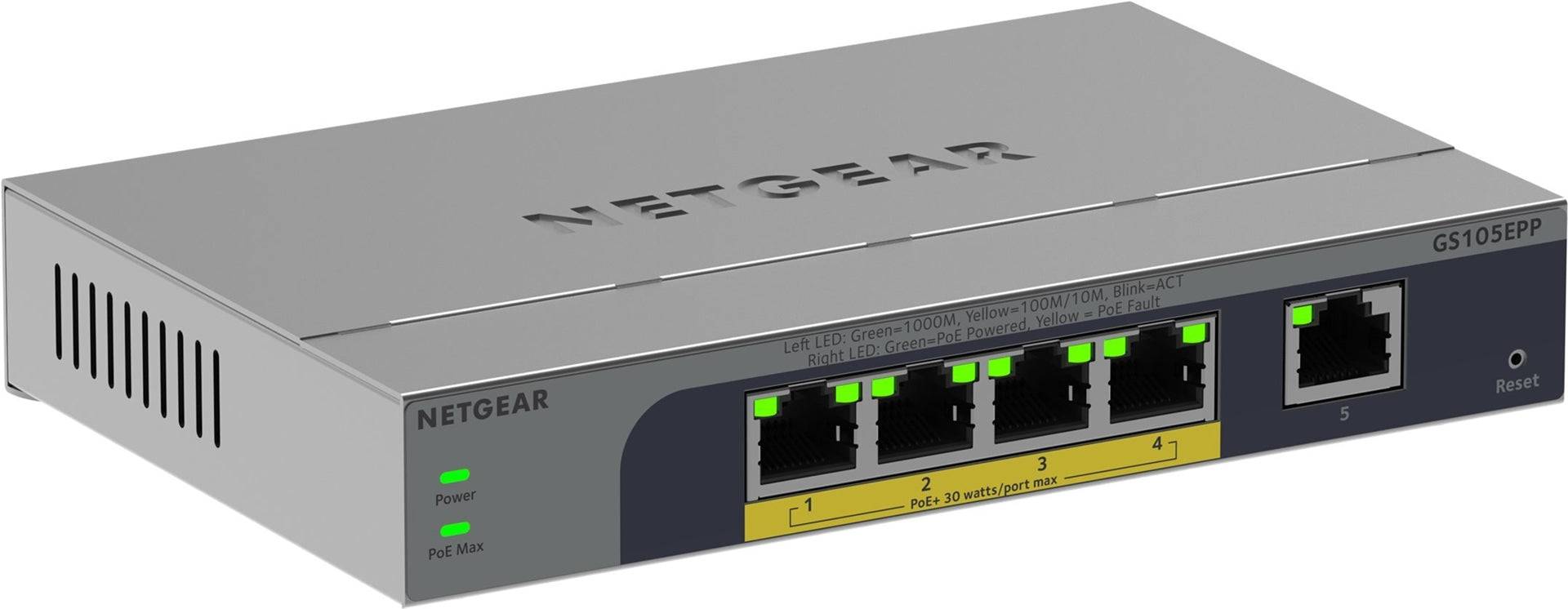 Netgear 5PT GB Plus Switch met PoE+ GS105EPP 1 Gbps (GS105EPP-100EUS)-0