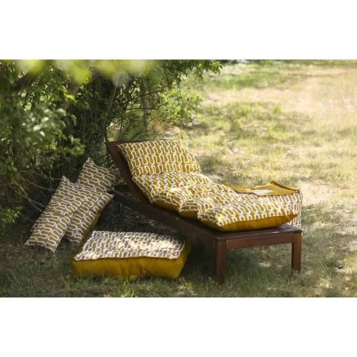 JARDIN PRIVE Kussen voor Ligbed - ELECTRO FLAKES - Komijn-0