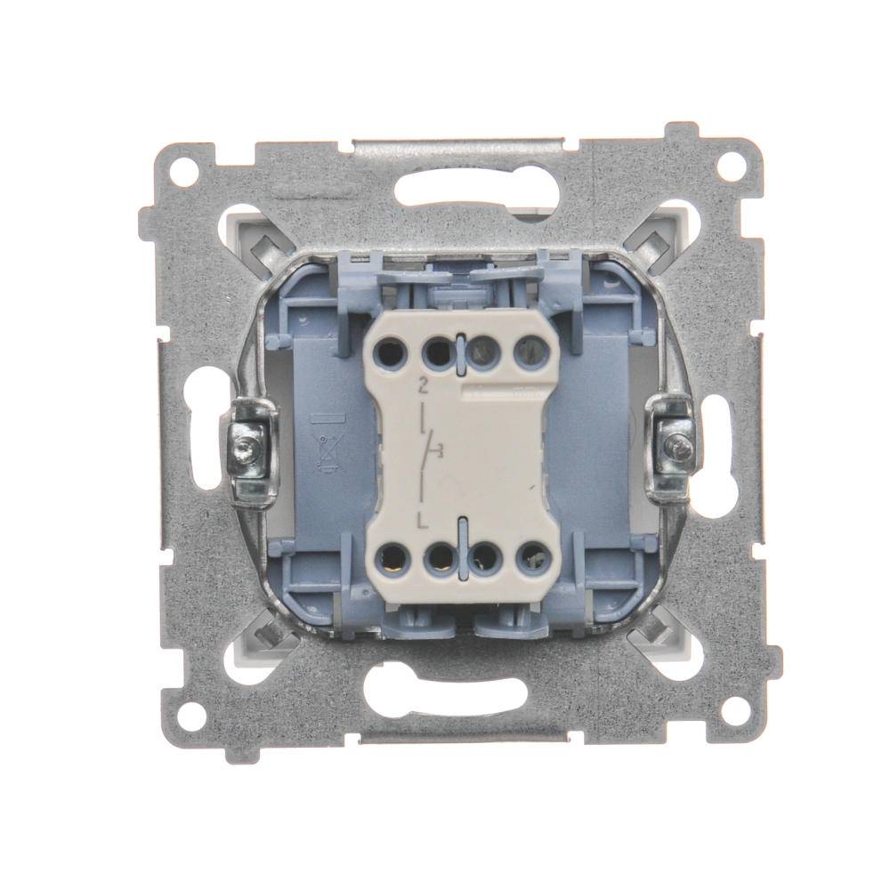 Simon 54 witte moduleknop 1x 1NO veerklemmen 10AX 250V-1