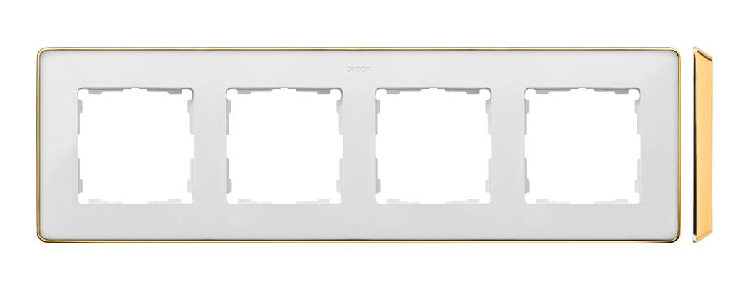Simon 82 detail select wit metaal / gouden voet afdekraam 4x-0