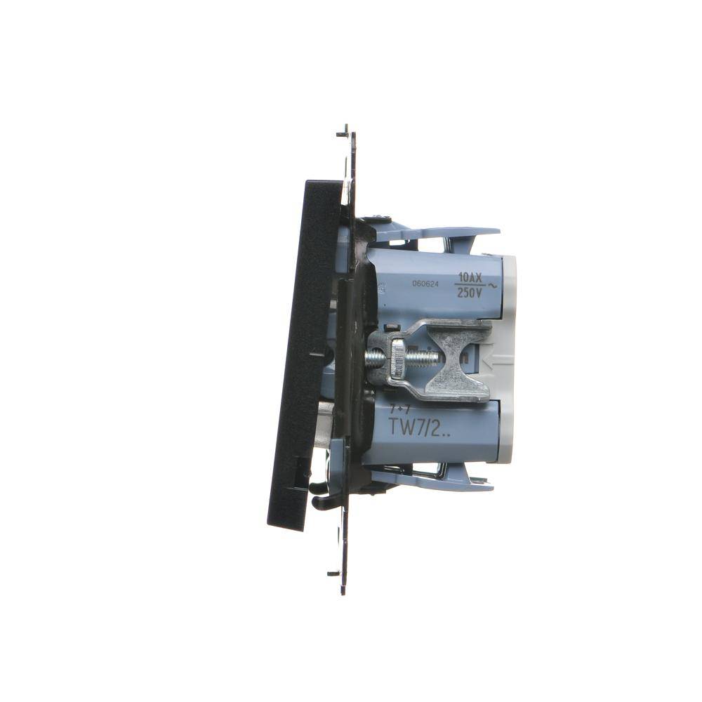Simon 55 module matzwarte kruisschakelaar 2x veerklemmen 10AX 250V-3