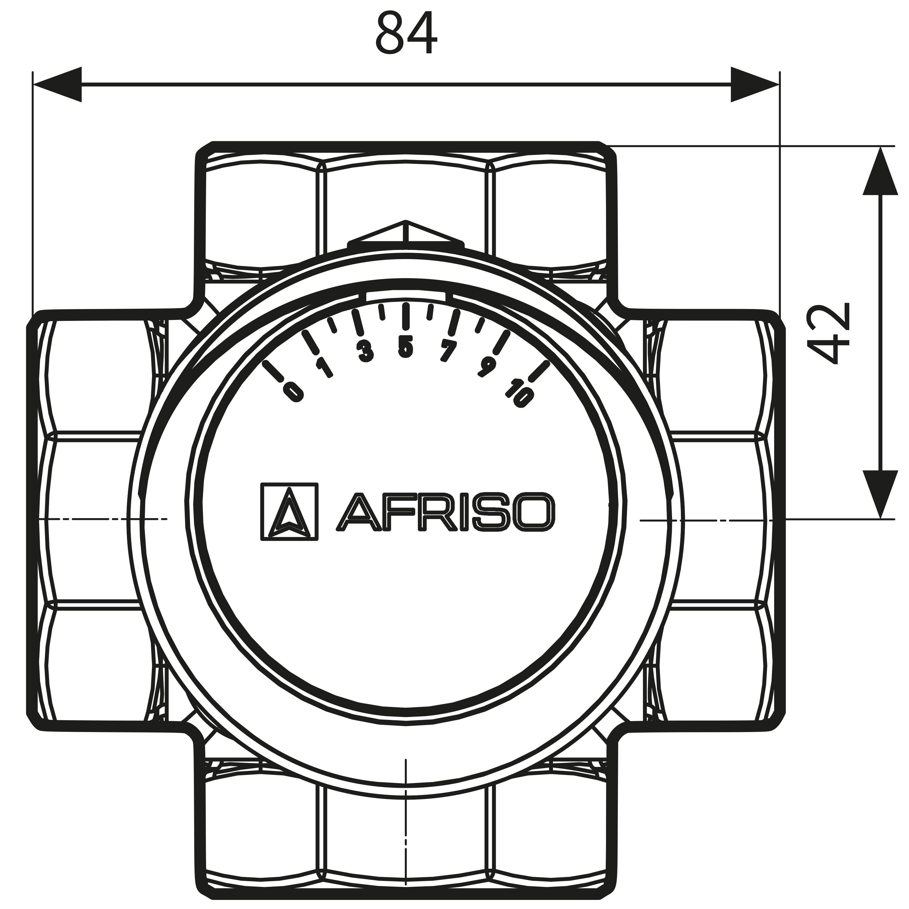 4-weg roterende mengkraan ARV 485 Proclick, DN32, RP1 1/4", KVS 16-3