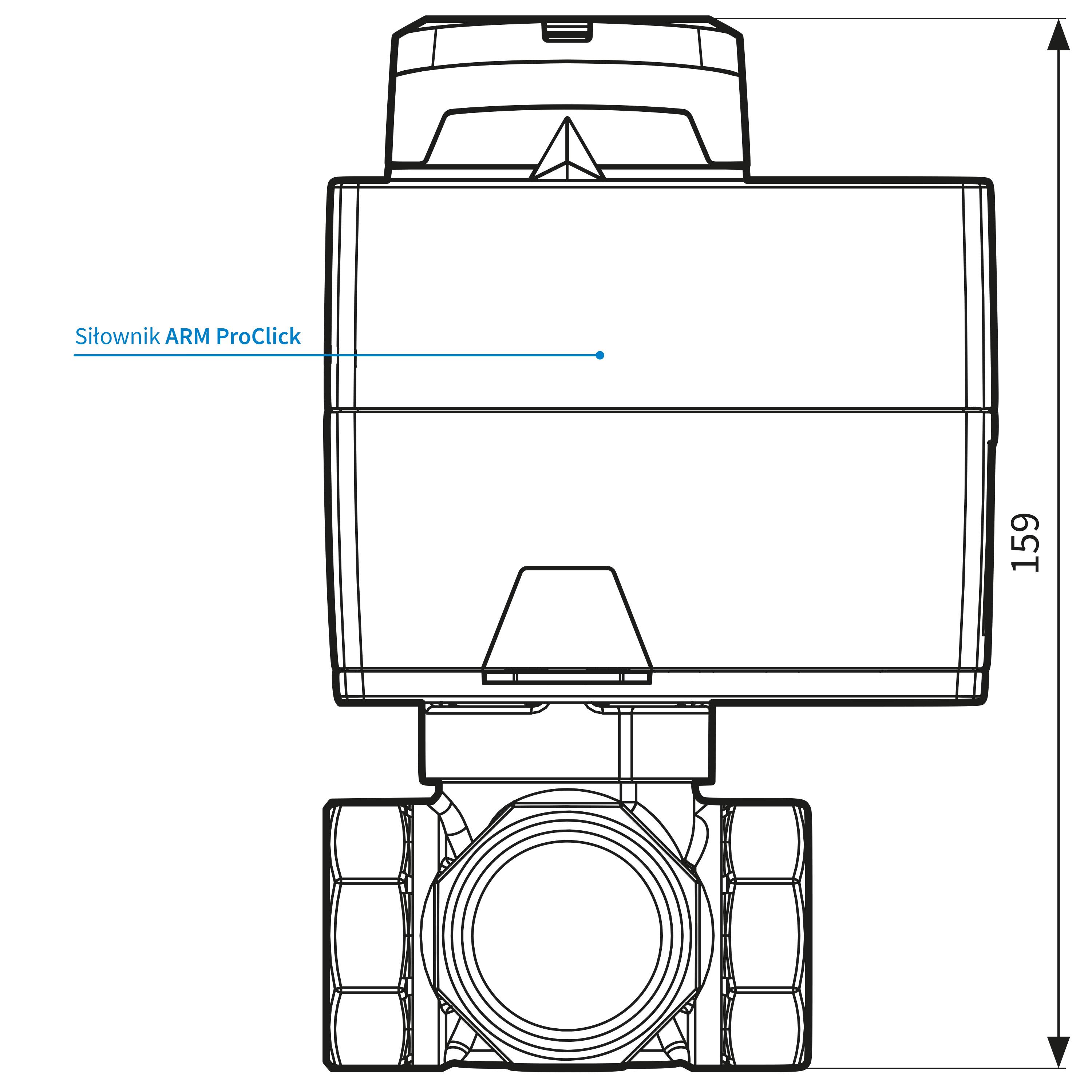 4-weg roterende mengkraan ARV 485 Proclick, DN32, RP1 1/4", KVS 16-4