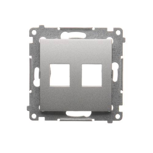 Simon 54-module zilverkleurige matte printplaat voor communicatieaansluitingen 2x UAE keystone flat-0