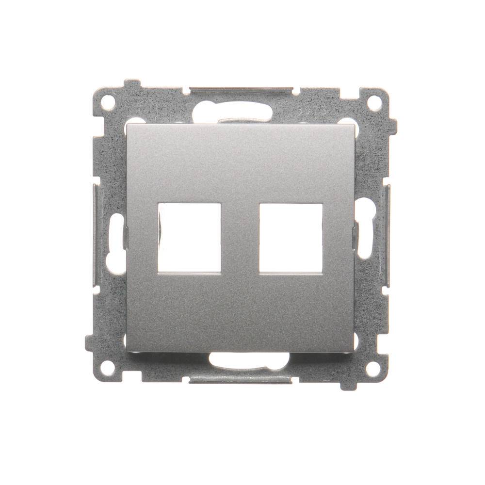 Simon 54-module zilverkleurige matte printplaat voor communicatieaansluitingen 2x UAE keystone flat-2