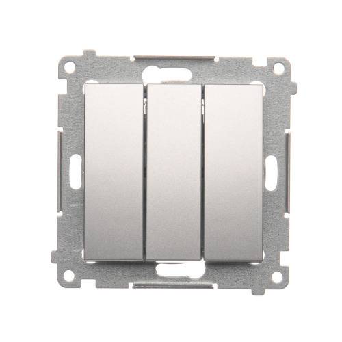 Simon 54 module, matzilverenschakelaar, 3x veerklemmen, 10AX, 250V-0