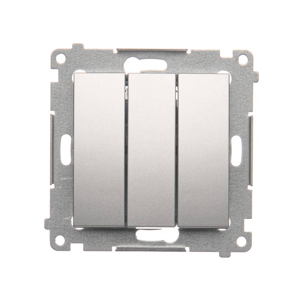 Simon 54 module, matzilverenschakelaar, 3x veerklemmen, 10AX, 250V-2