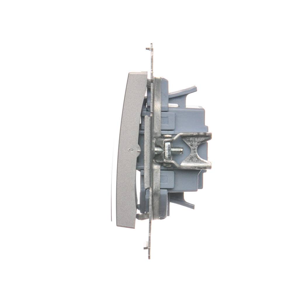 Simon 54 module, matzilverenschakelaar, 3x veerklemmen, 10AX, 250V-3