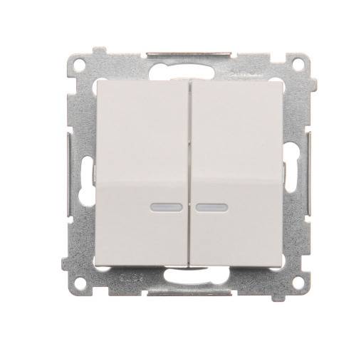 Simon 54 module witte serie schakelaar IP44 verlichte LED veerklemmen 10AX 250V-0
