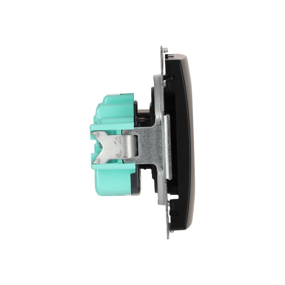 Simon basismodule, matzwart stopcontact, 1x met aardings- en schroefklemmen, 16A 250V-3