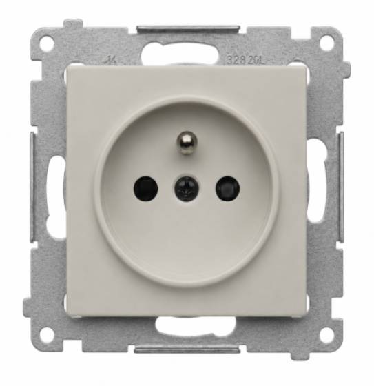 Simon 54 kasjmier module 1x stopcontact met afsluiters veerklemmen 16A 250V-0