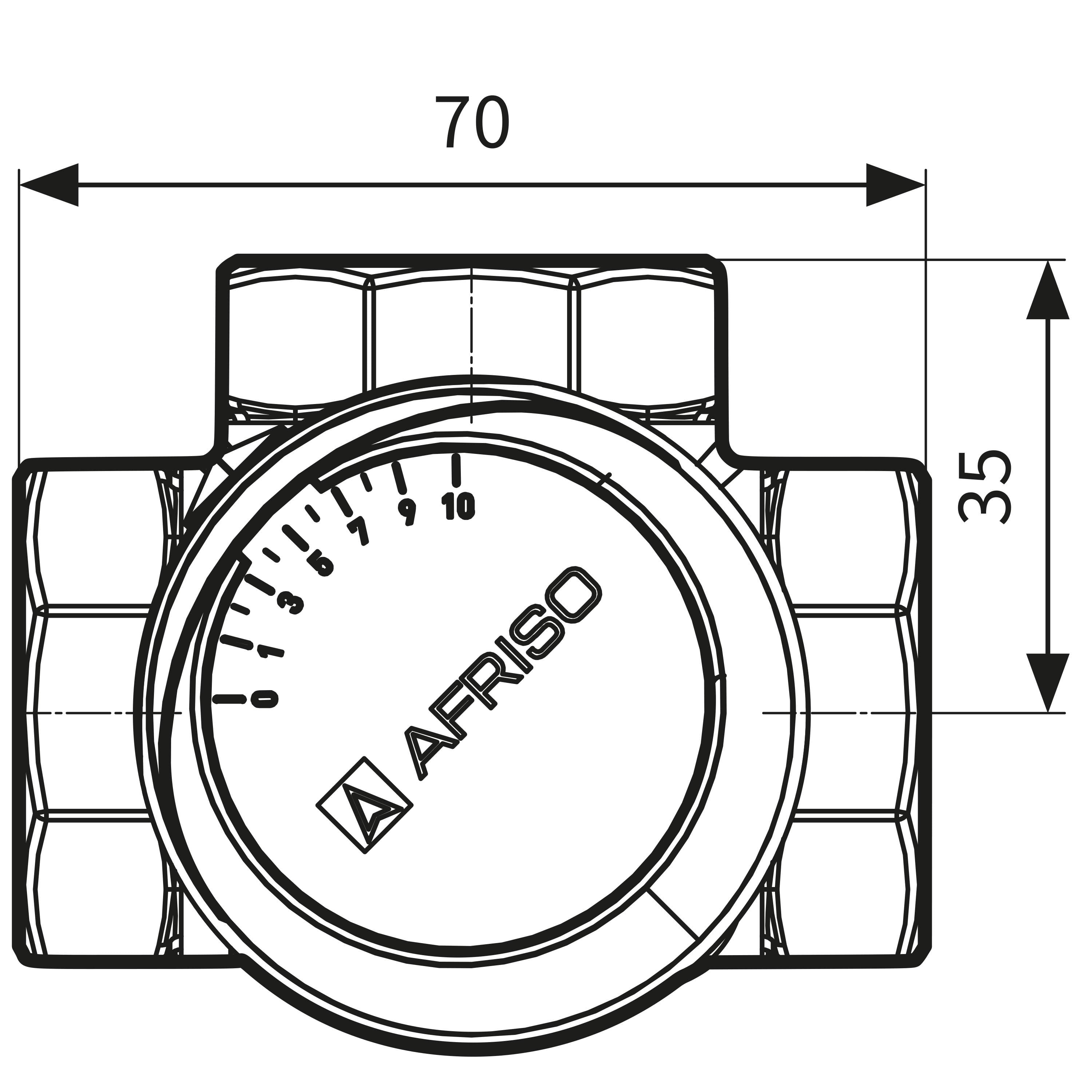 3-weg roterende mengkraan ARV 384 Proclick, DN25, RP1", KVS 10-2