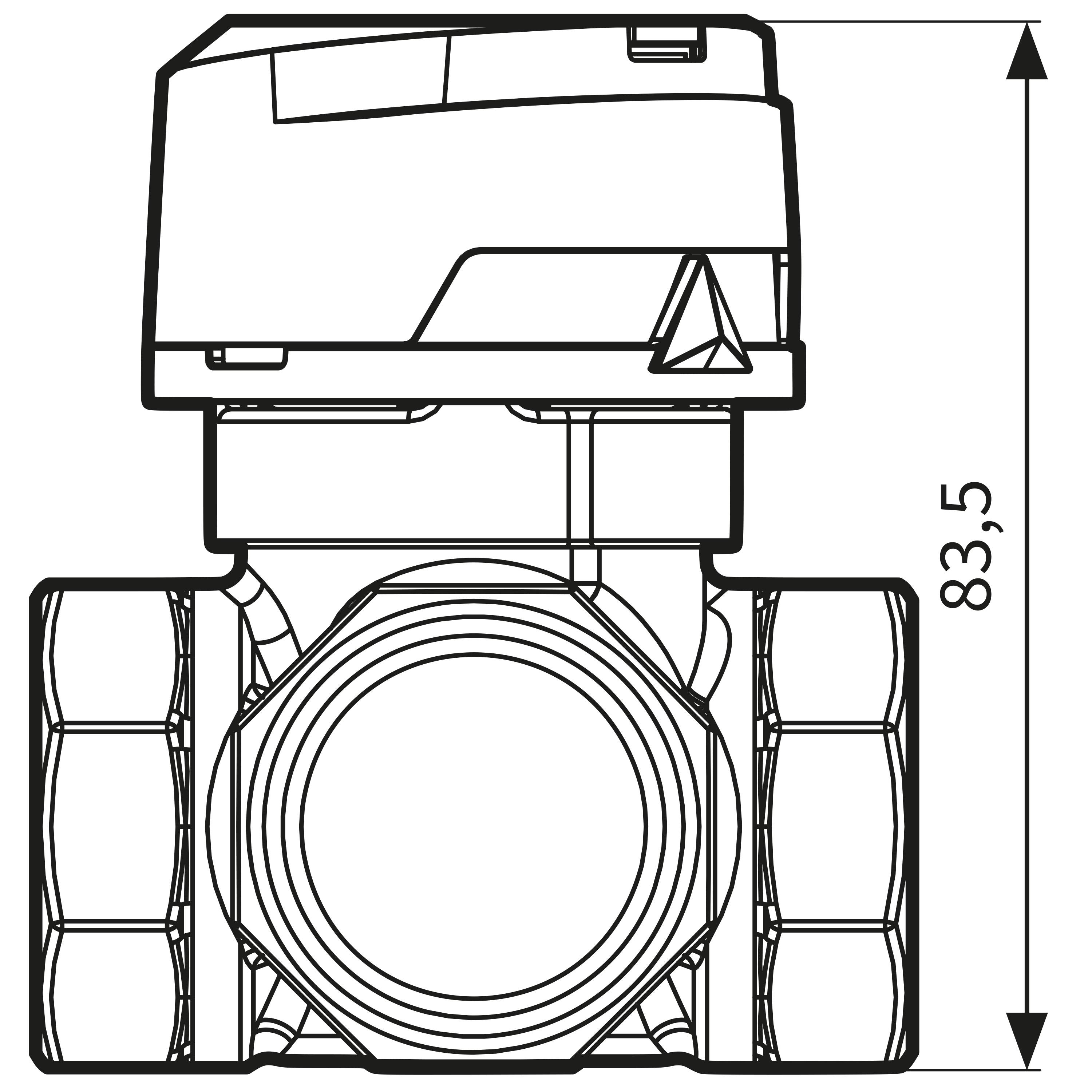 3-weg roterende mengkraan ARV 384 Proclick, DN25, RP1", KVS 10-4