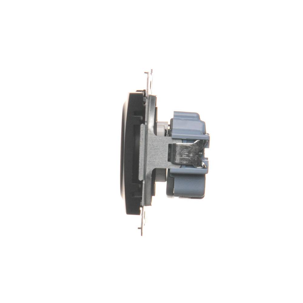 Simon 54 module, matzwarte contactdoos, 1x met schroefklemmen, 16A 250V-3