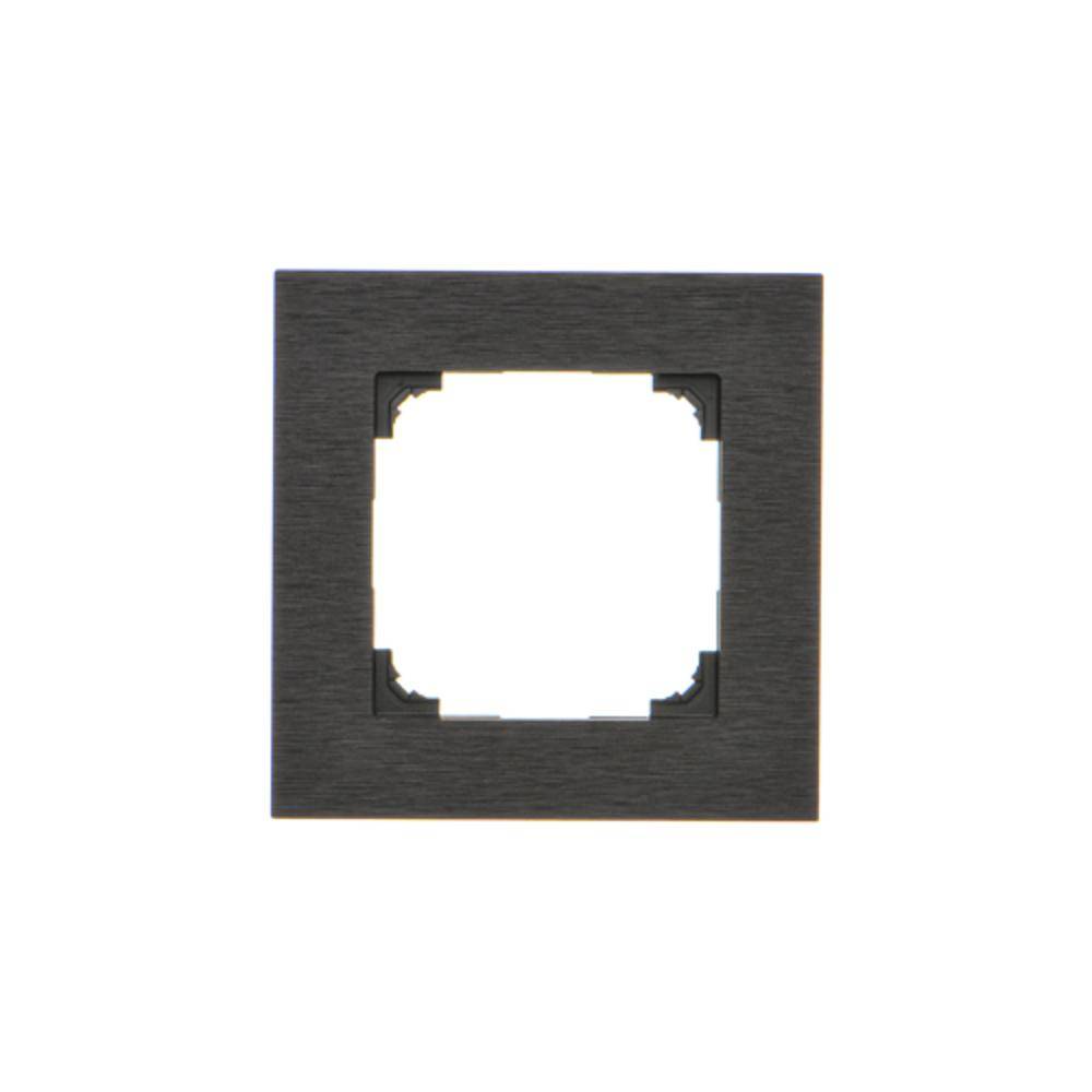 Simon 55 nature INOX zwart/metalen afdekraam 1x-1