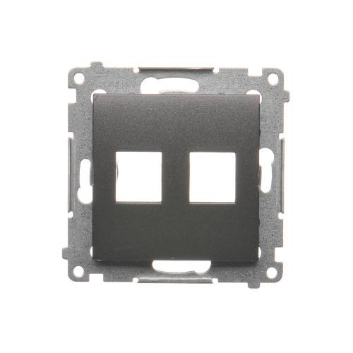 Simon 54-module printplaat in antraciet voor 2 platte UAE Keystone data-communicatieaansluitingen-0