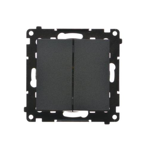 Simon 55 module, matzwarte serieschakelaar met veerklemmen, 10AX, 250V-0