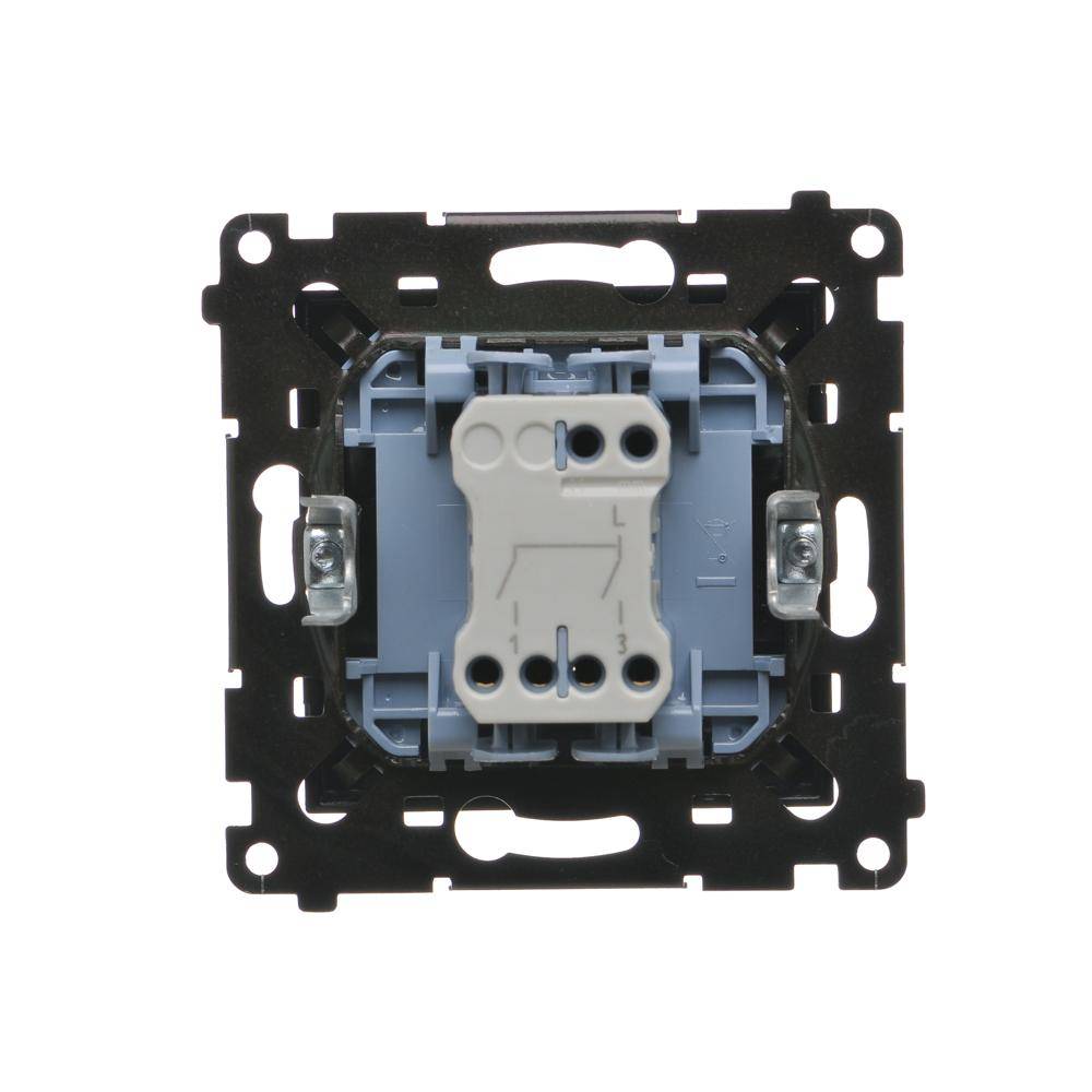 Simon 55 module, matzwarte serieschakelaar met veerklemmen, 10AX, 250V-1