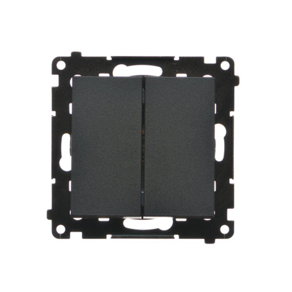 Simon 55 module, matzwarte serieschakelaar met veerklemmen, 10AX, 250V-2