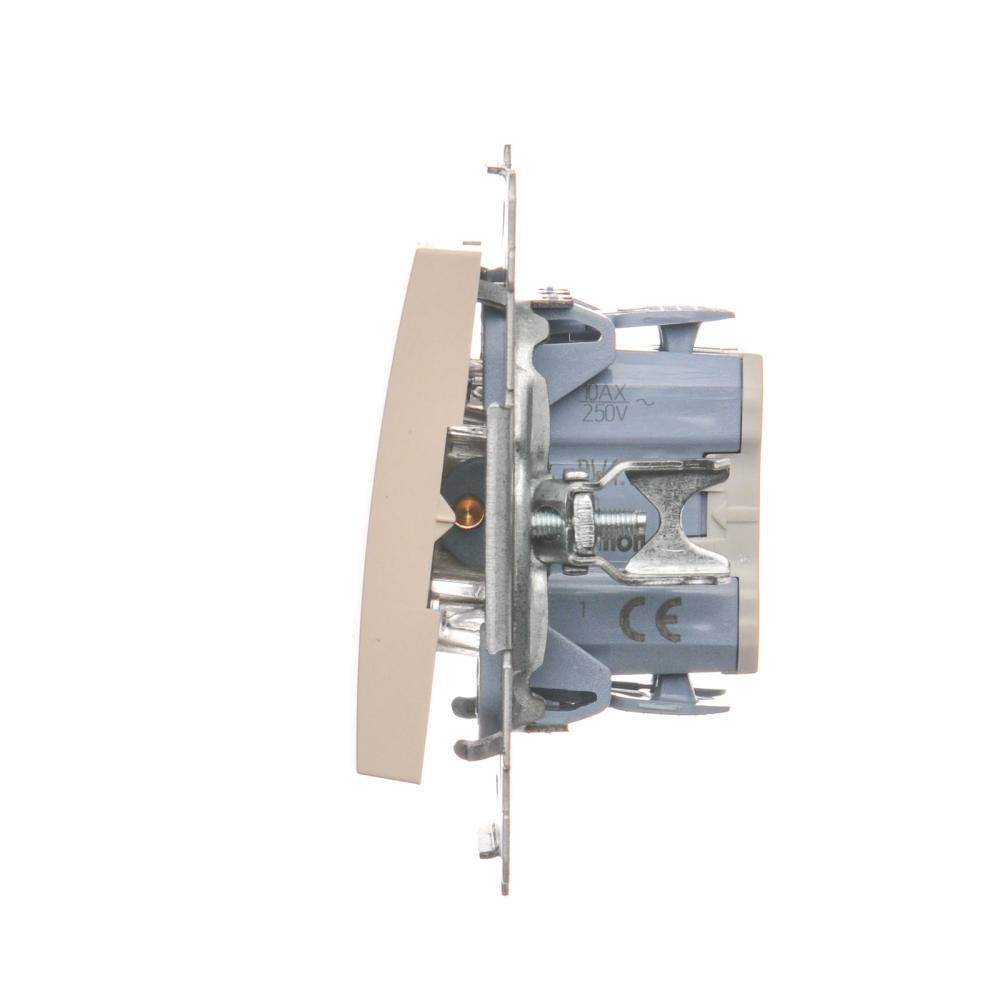 Simon 54 crèmekleurige module 1-polige schakelaar met veerklemmen 10AX 250V-3