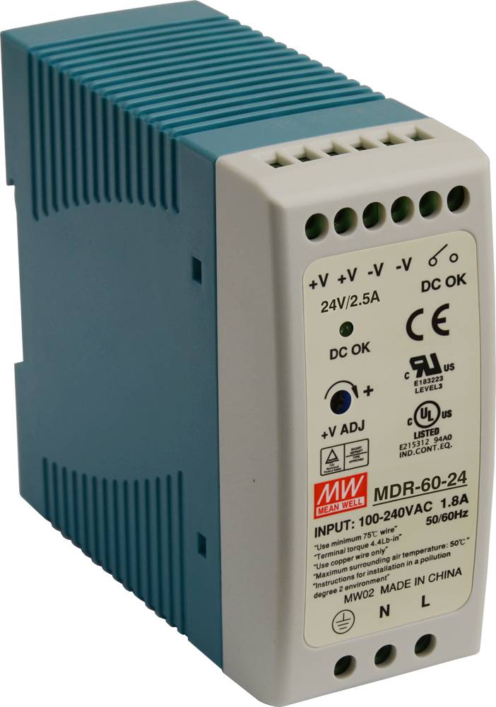 MDR DIN-rail voeding 60W 2,5A 85-264V AC - 120-370V DC / 24V DC-1
