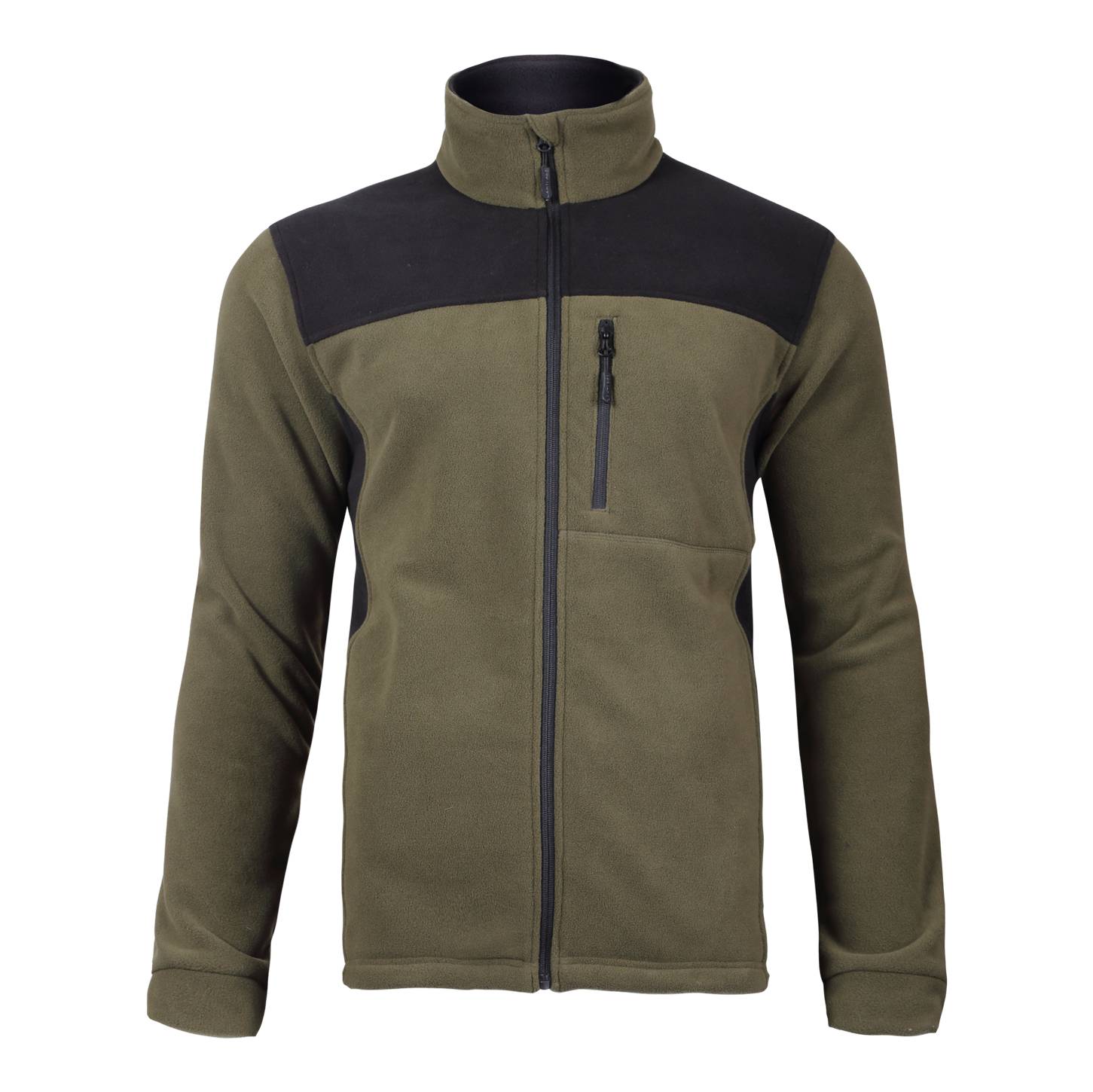 Fleece werksweatshirt. Khaki-zwart, maat L, CE, Lahti-0
