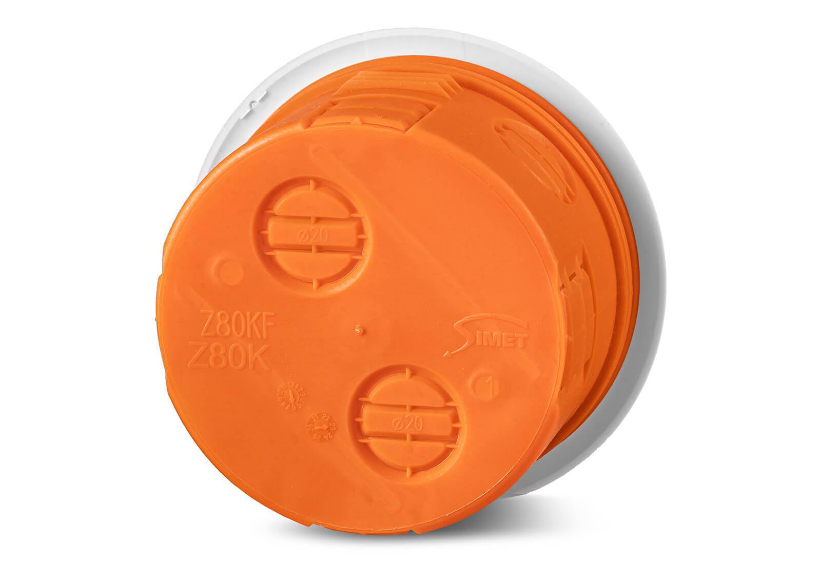 Z 80KF inbouwdoos 1x Ø80 50mm met deksel oranje-1