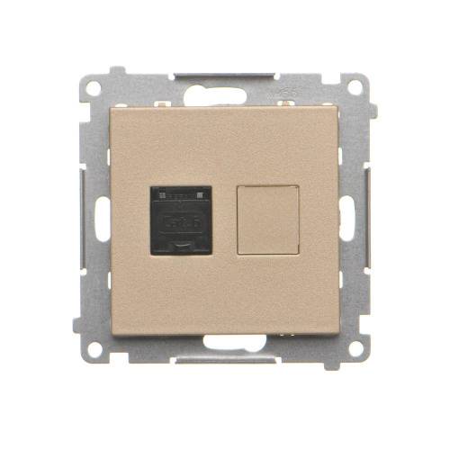 Simon 55 champagnekleurige module, matte datacontactdoos, 1x UAE 8 CAT.6 UTP met stofkap-0