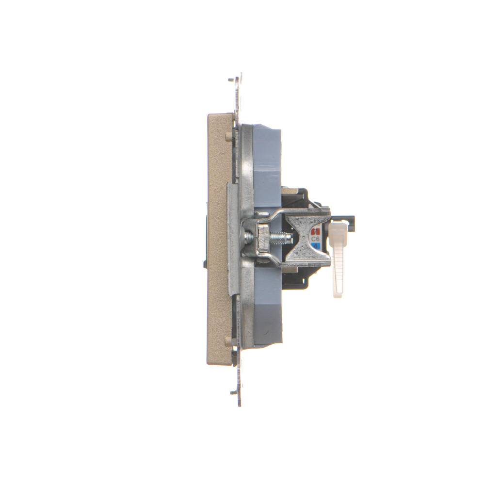 Simon 55 champagnekleurige module, matte datacontactdoos, 1x UAE 8 CAT.6 UTP met stofkap-3