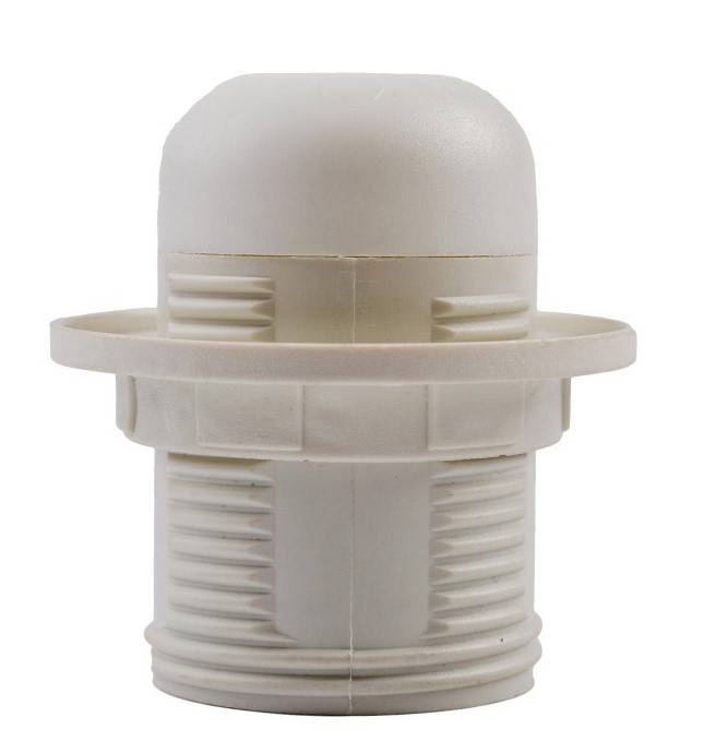 OTE27-01/0/T kunststof lamphouder, gegolfd, E27, set, wit-0
