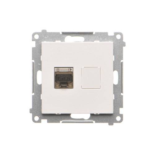 Simon 55 module witte matte datacontactdoos 1x UAE 8 CAT.6 FTP met stofkap-0