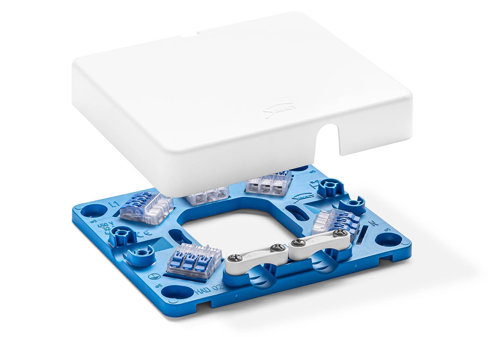 HAD02 witte aansluitdoos 128x110x22 mm, 5 snelkoppelingen 4 mm² voor kookplaten-2