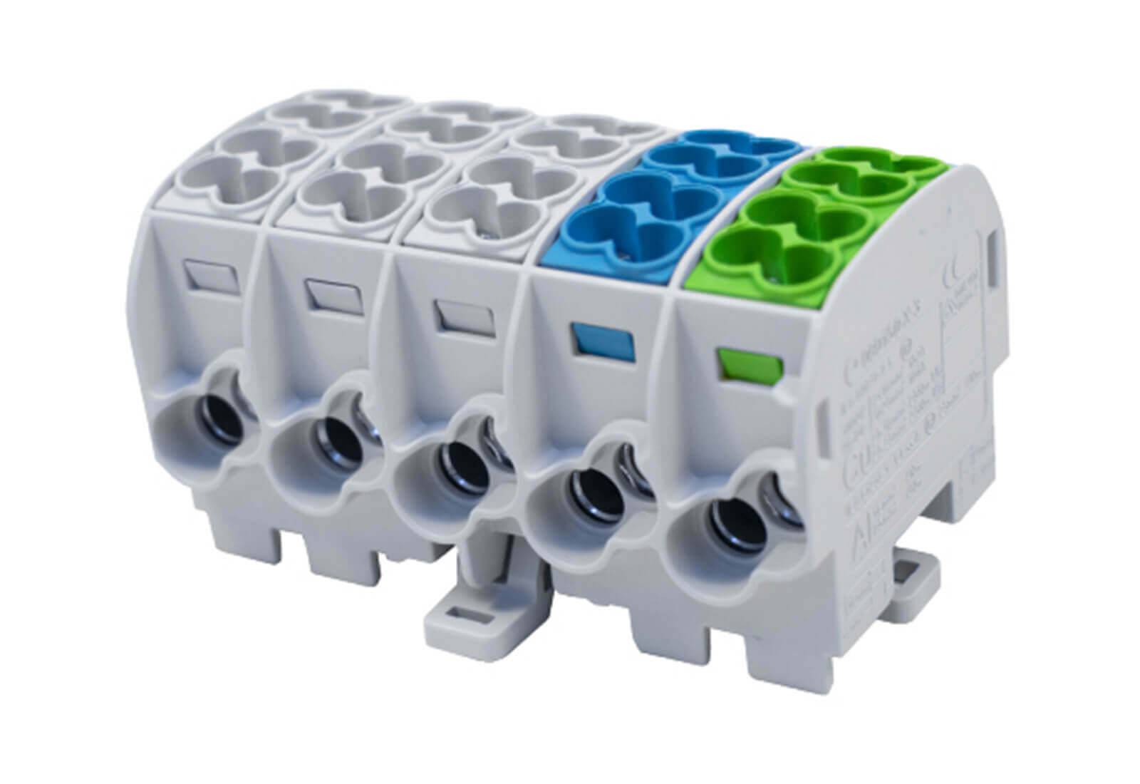 Simblock SCB 25-5x aftakverdeelblok Al/Cu, grijs/blauw/groen (80150)-0